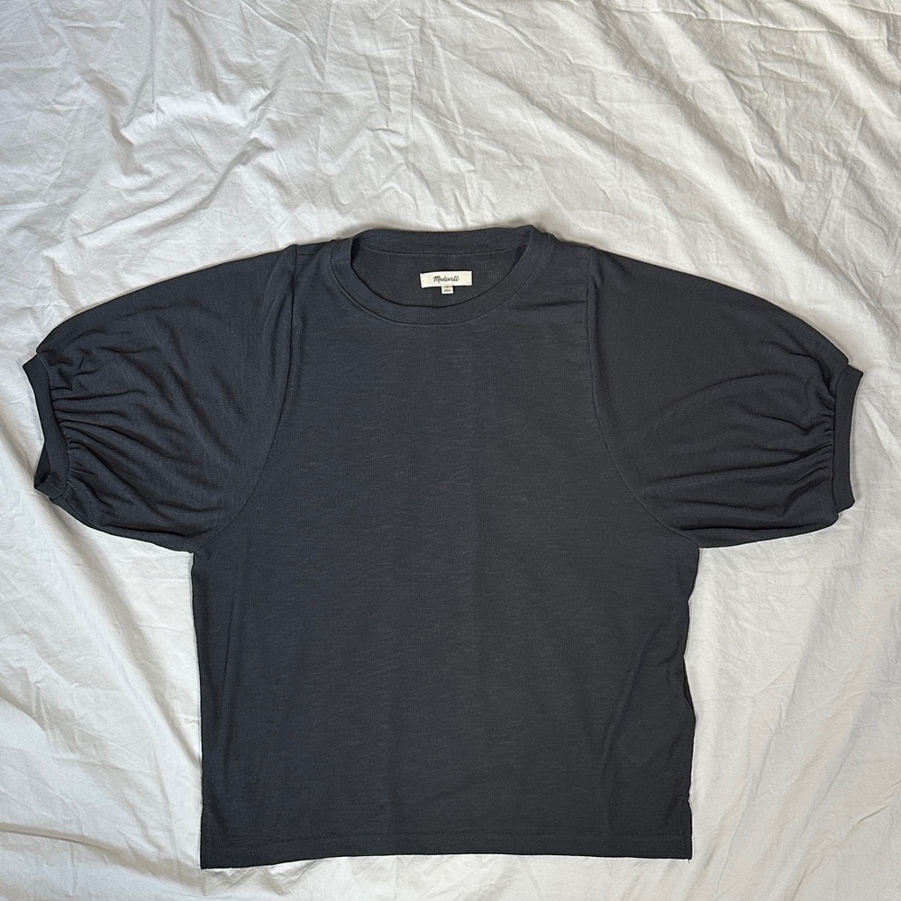 Madewell Black Puff Sleeve Blouse - Picture 3 of 12